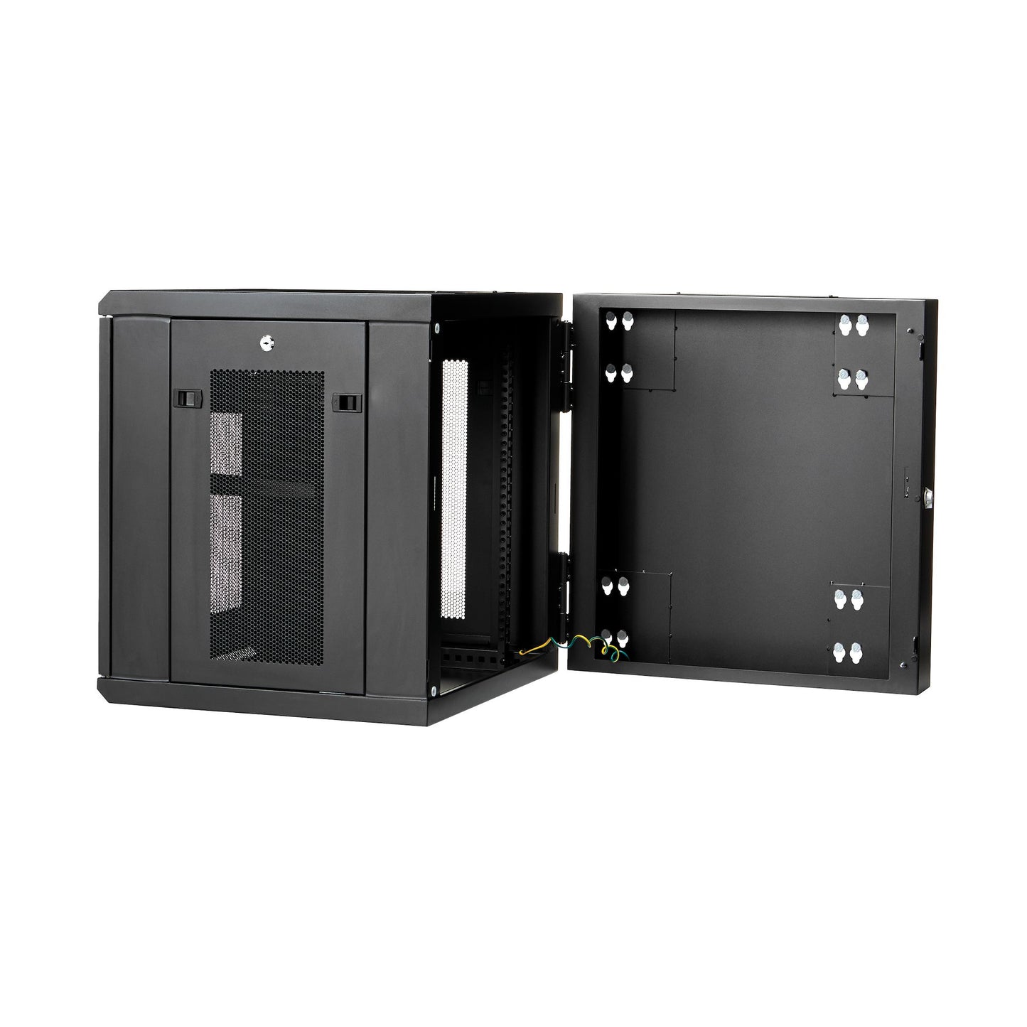 StarTech.com 4-Post 12U Wall Mount Network Cabinet with 1U Shelf, 19" Hinged Rack