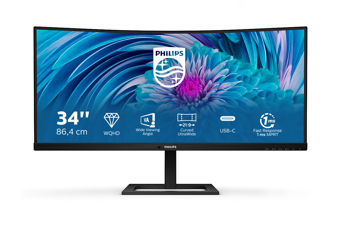 Philips E Line 346E2CUAE/00 34" UWQHD VA 100Hz Curved Monitor