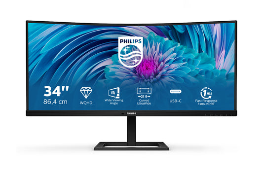 Philips E Line 346E2CUAE/00 34" UWQHD VA 100Hz Curved Monitor