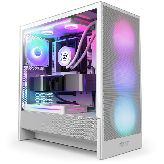 NZXT H5 Flow RGB Midi Tower White PC Case