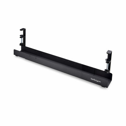 StarTech.com Under Desk Cable Management Tray, Length Adjustable Cable Organizer (Black)