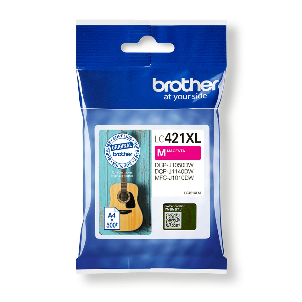Brother LC-421XLM Magenta Ink Cartridge (500 pages, Brother DCP-J 1050)