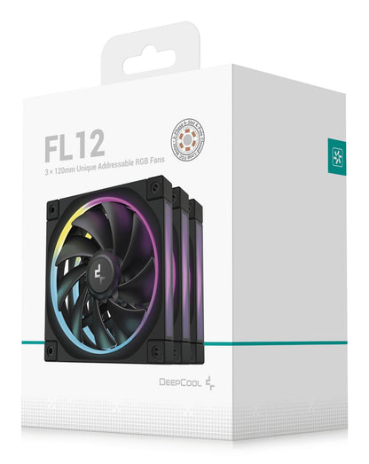 DeepCool FL12-3 in 1 Computer case Fan 12 cm Black 3 pc(s) Cooling
