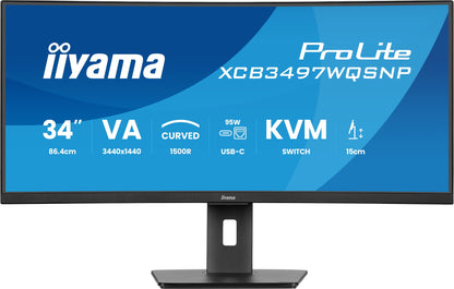 iiyama ProLite XCB3497WQSNP-B1 34" UWQHD VA 120Hz Curved Monitor