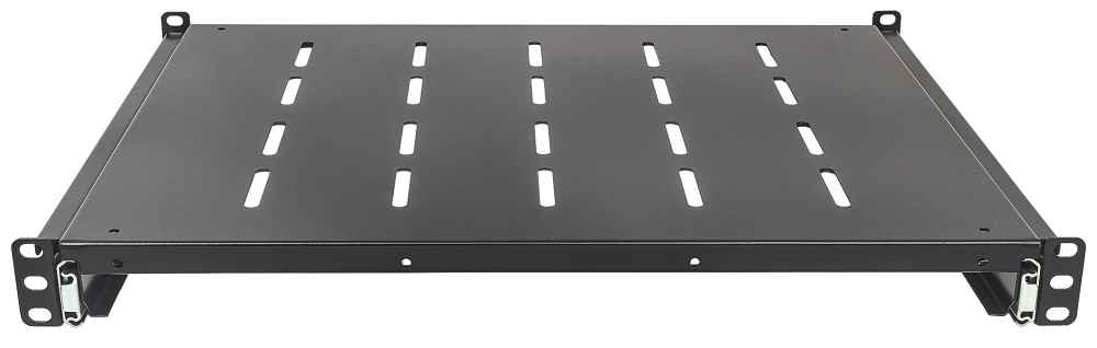 Intellinet 19" Sliding Shelf, 1U, 800 to 1000mm Depth, shelf depth 550mm, Black Rack