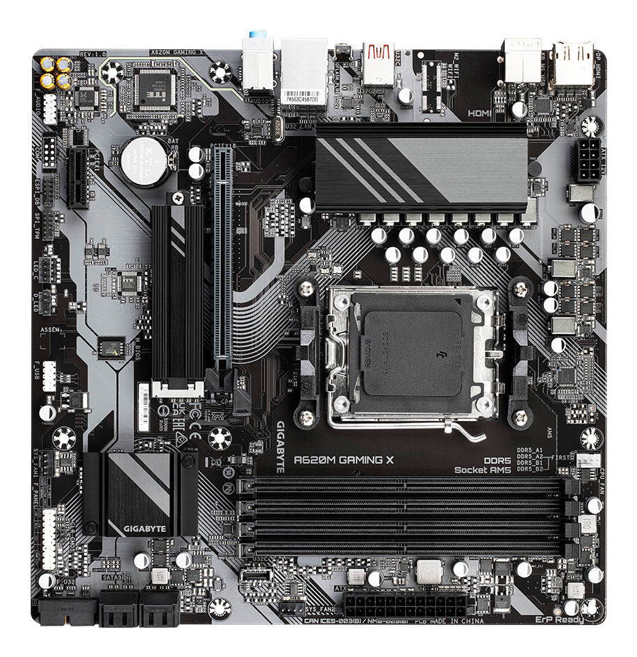 Gigabyte A620M GAMING X Motherboard - Supports AMD Ryzen 8000 CPUs, 8+2+1 Phases
