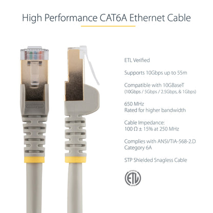 StarTech.com 10m CAT6a Ethernet Cable - 10 Gigabit Shielded Snagless RJ45 100W PoE