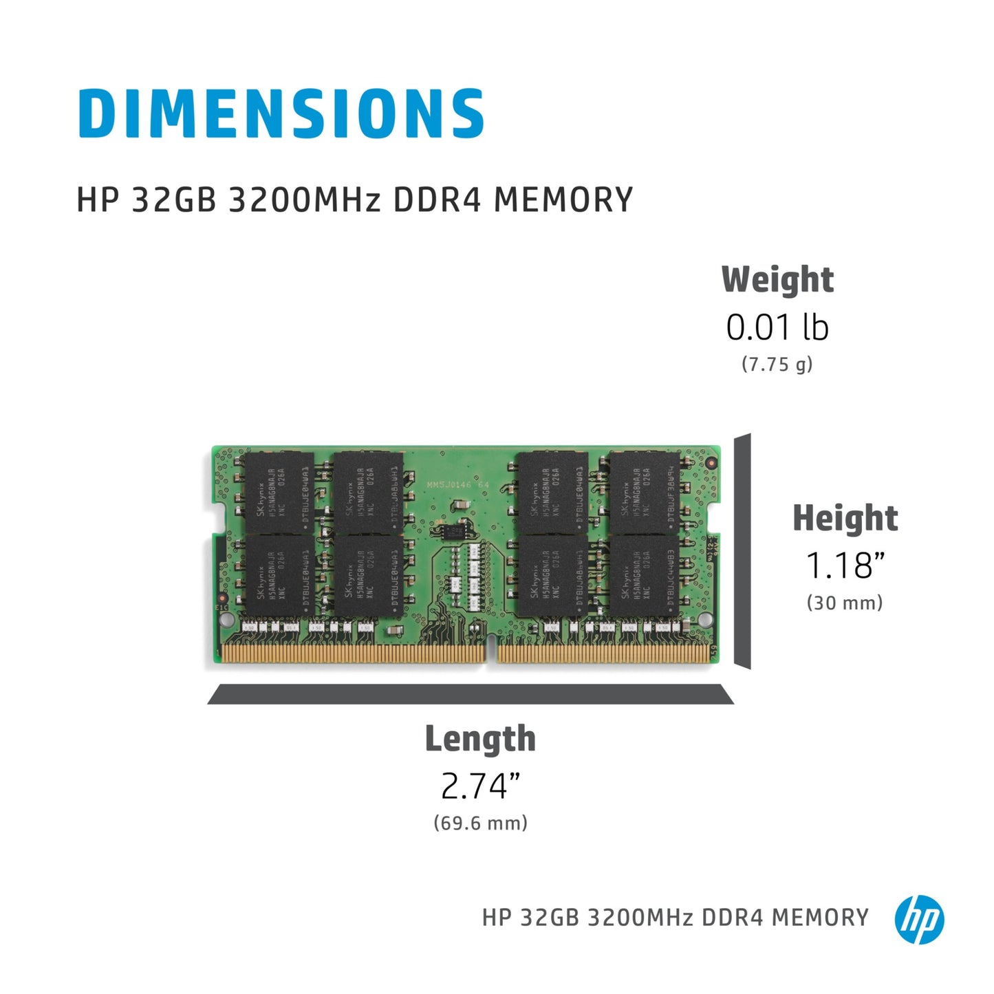 HP 32GB DDR4 3200MT/s SO-DIMM Laptop RAM (67AAAC3)