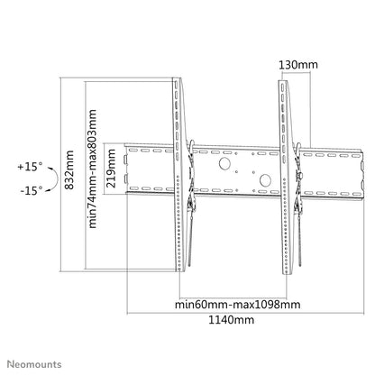 Neomounts LFD-W2000 TV mount wall 60-100" - tiltable