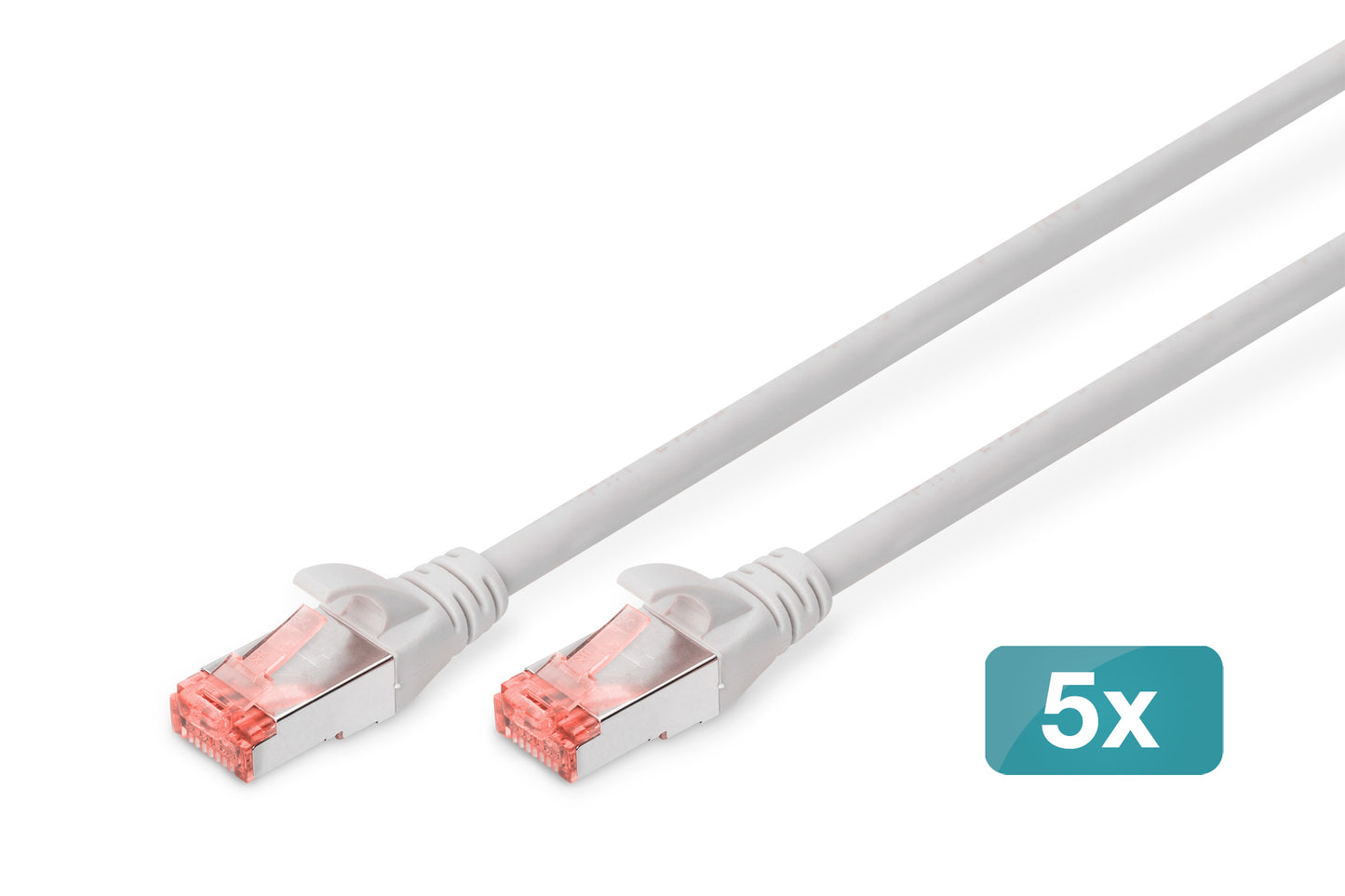 Digitus CAT 6 S/FTP patch cable, 5 pieces