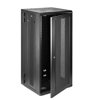 StarTech.com 4-Post 26U Wall Mount Network Cabinet with 1U Shelf, 19" Hinged Rack