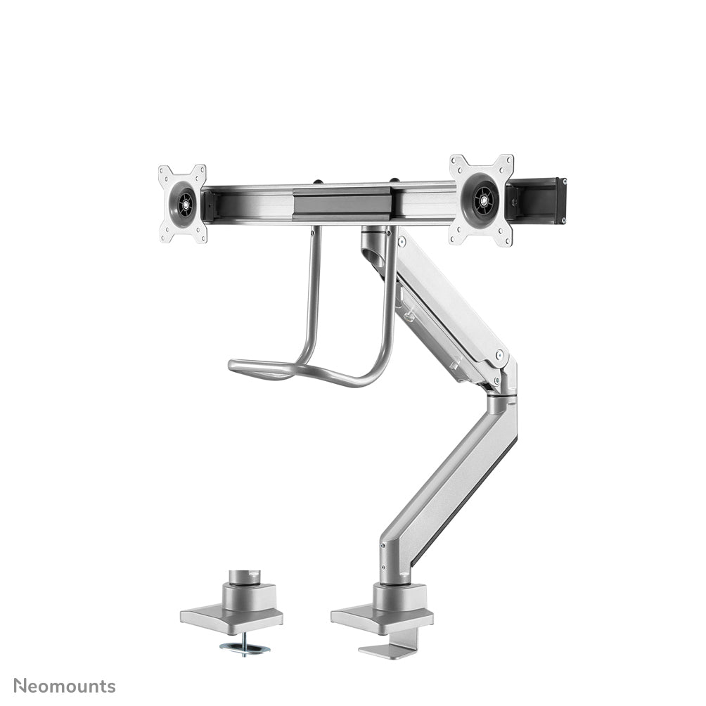 Neomounts NM-D775DXSILVER Monitor arm 10-32" - gas spring - Topfix - 180°-stop