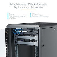 StarTech.com 18U Enterprise-Grade Flat Pack Server Rack Cabinet, 19in Enclosed