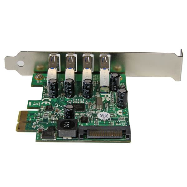 StarTech.com 4 Port PCI Express PCIe SuperSpeed USB 3.0 Controller Card Adapter with Hub