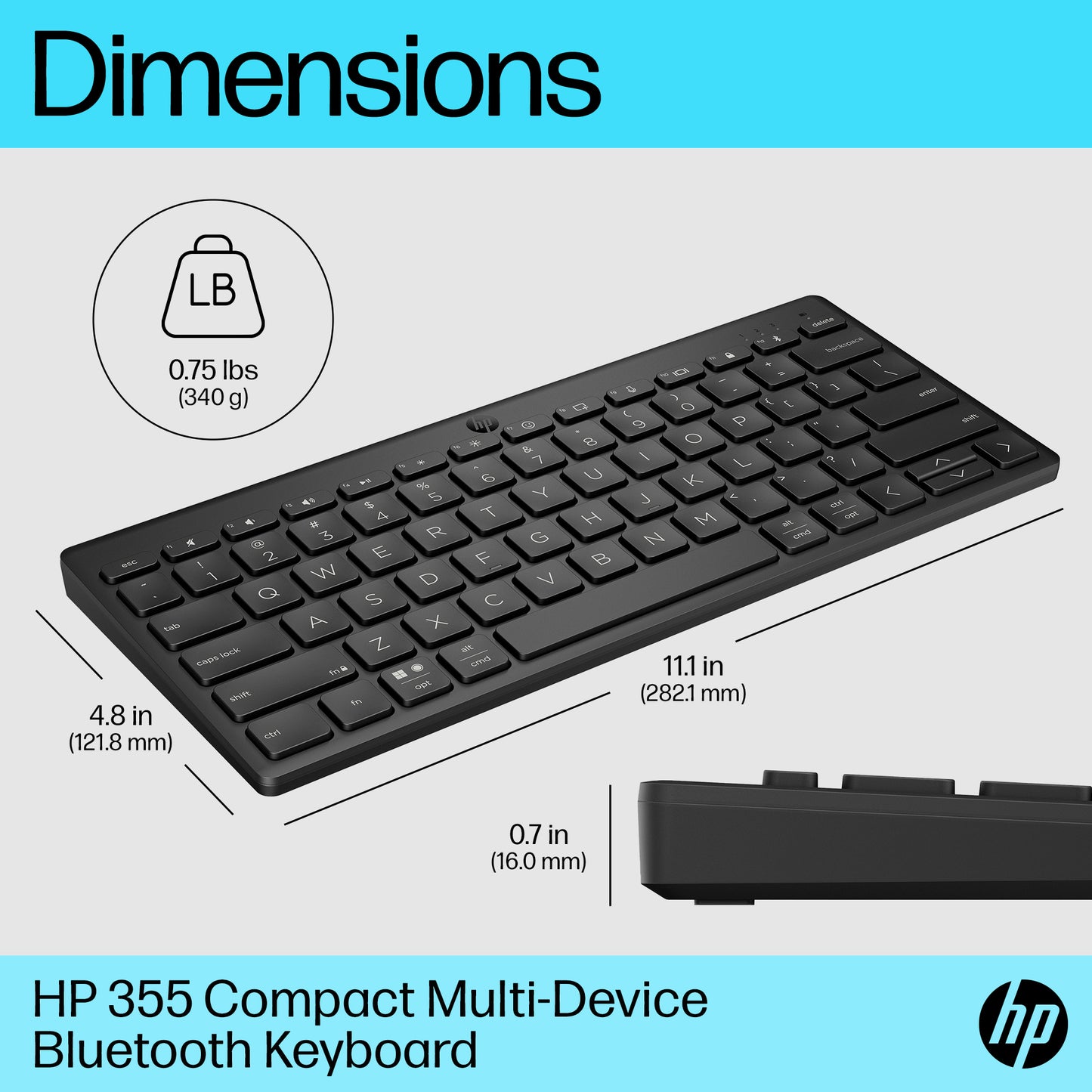 HP 355 Multi-Device Wireless Keyboard
