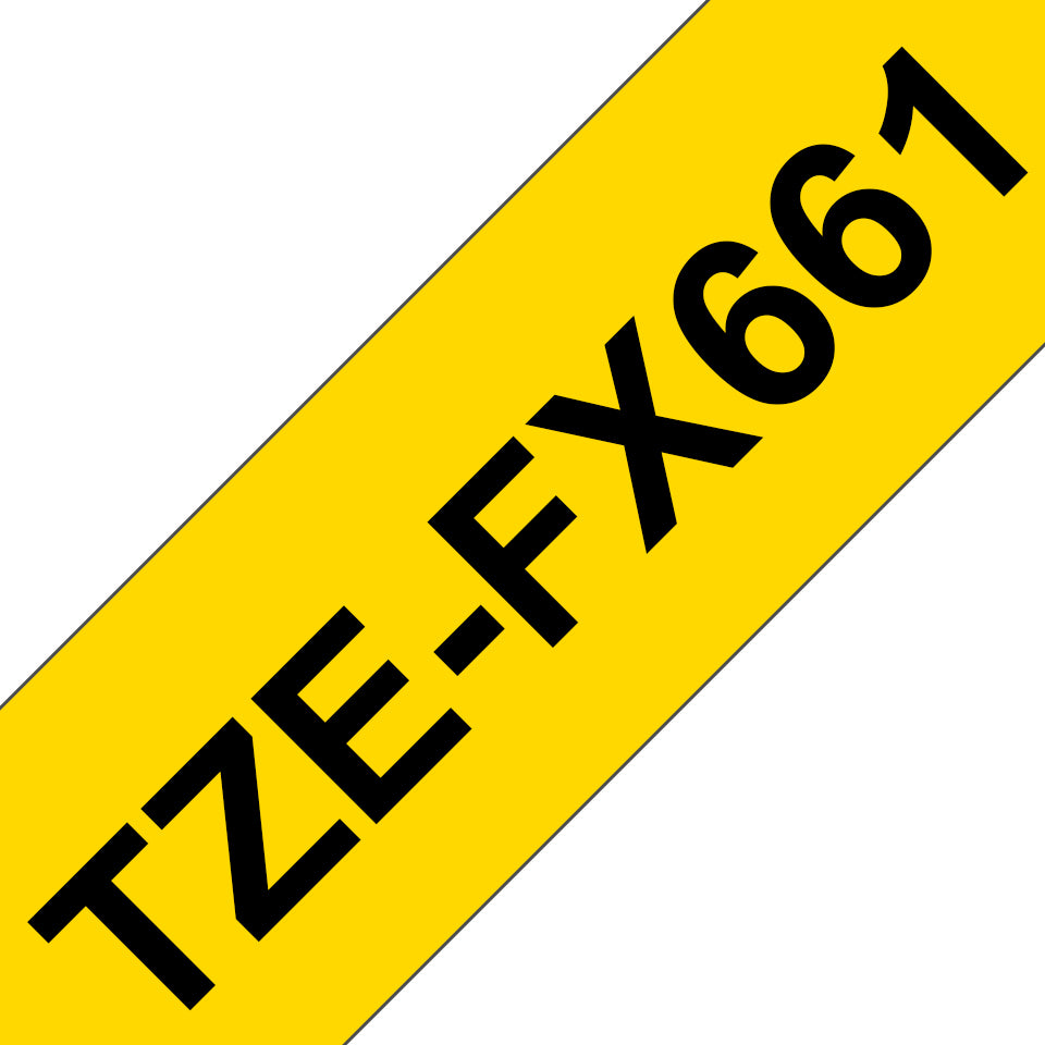 Brother TZE-FX661 DirectLabel black on yellow Laminat 36mm x 8m for Brother P-Touch Labels