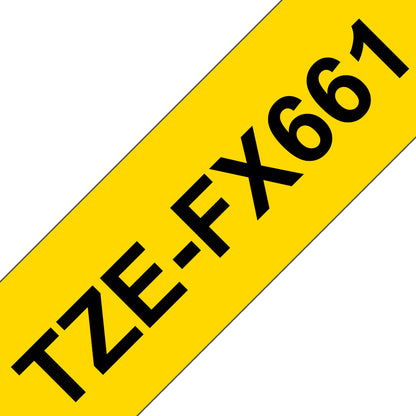 Brother TZE-FX661 DirectLabel black on yellow Laminat 36mm x 8m for Brother P-Touch Labels