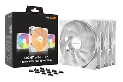 be quiet! LIGHT WINGS LX 140mm PWM High Speed 3-Pack White Computer case Fan 14 cm 3 Cooling