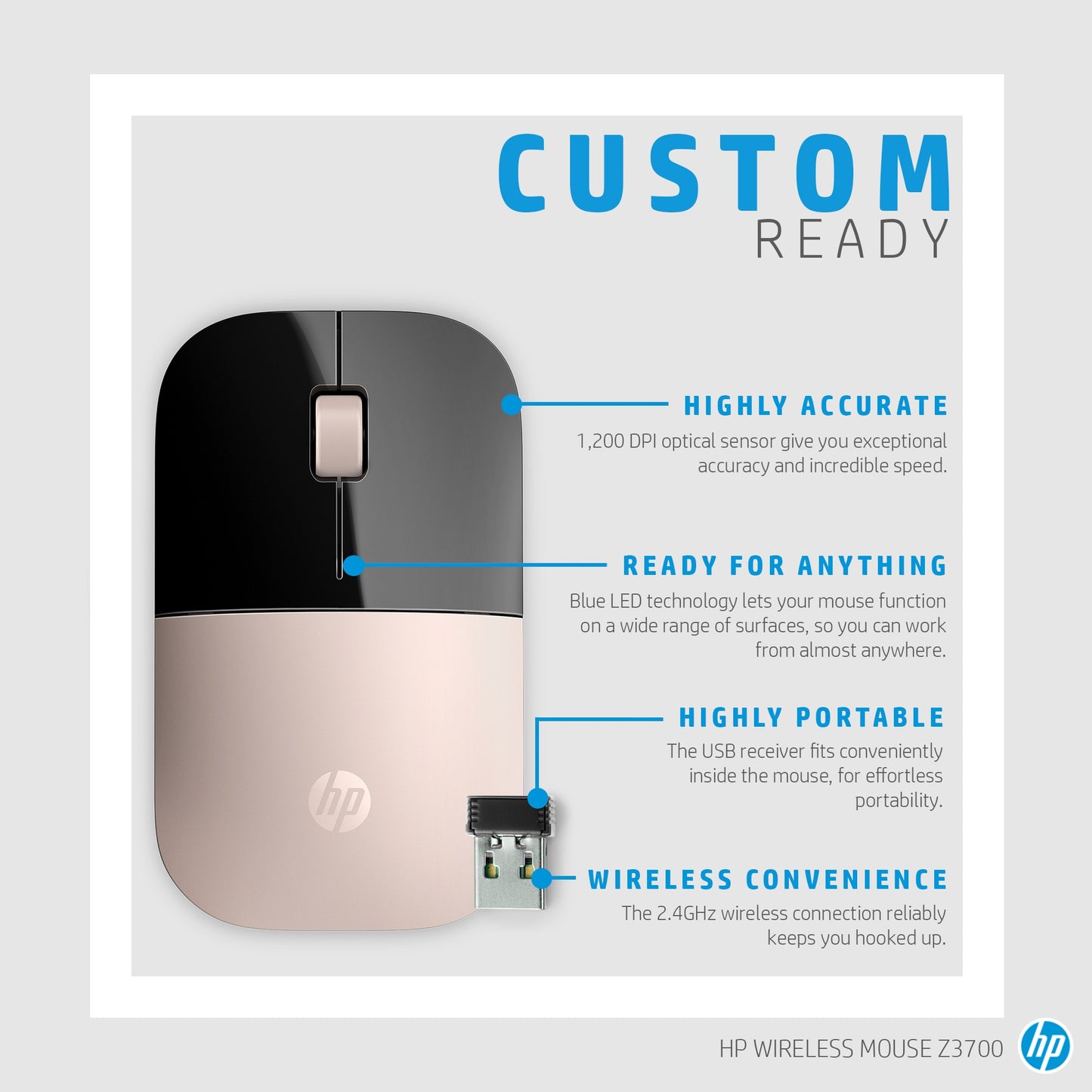 HP Z3700 Wireless Mouse (Blue)