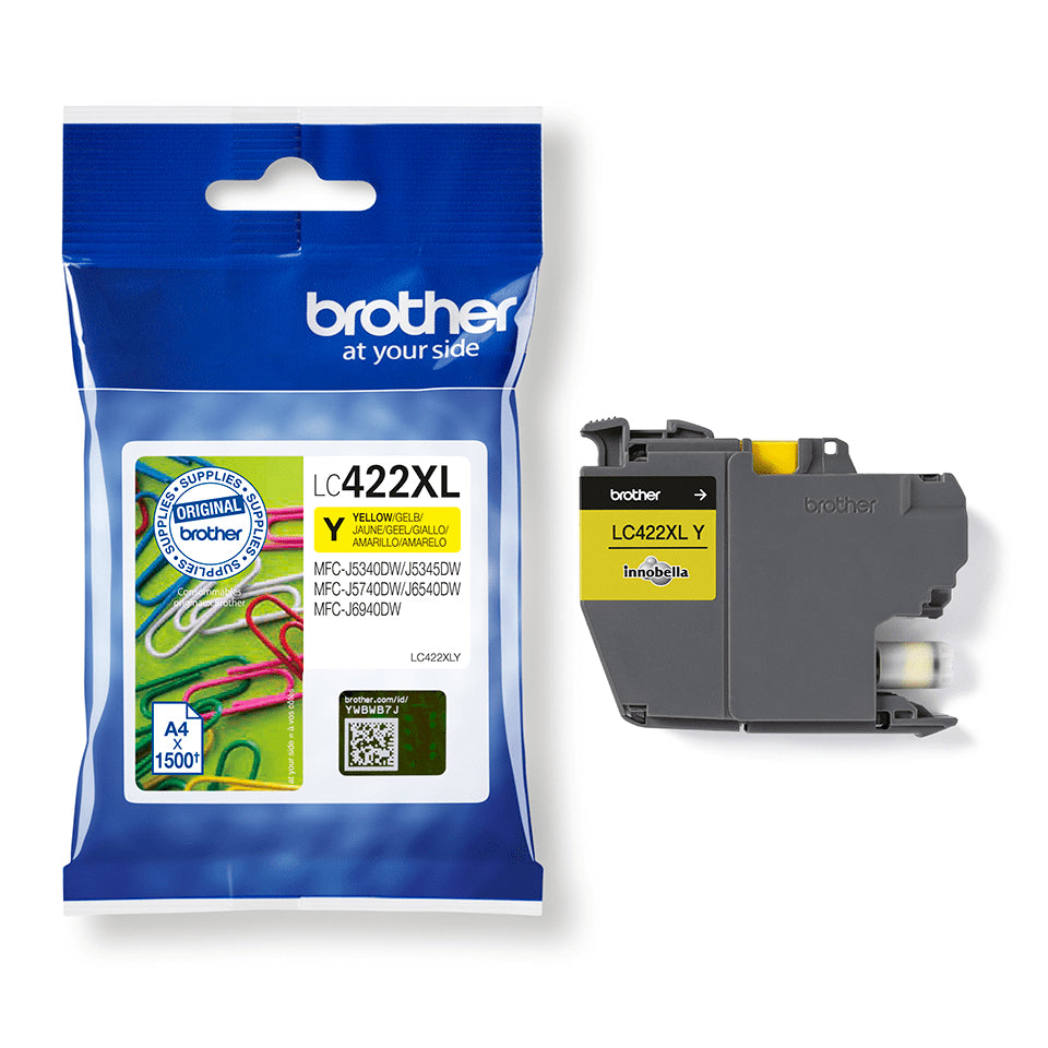 Brother LC-422XLY Yellow Ink Cartridge (1.5K pages, Brother MFC-J 5340)