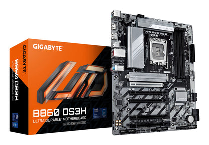 Gigabyte B860 DS3H Motherboard - Supports Intel Core Ultra CPUs, 8+1+2+2 phases VRM