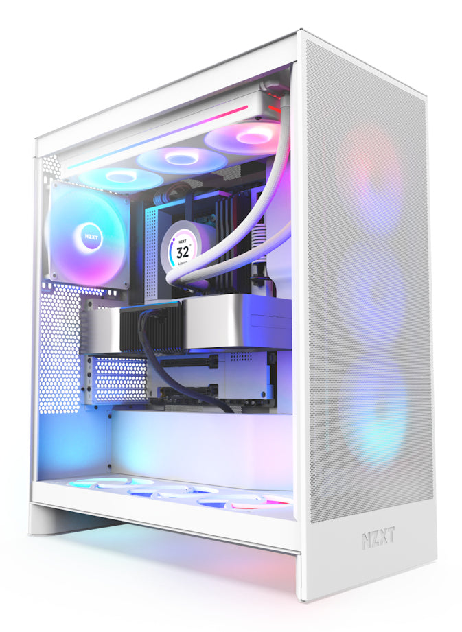 NZXT H7 Flow RGB Midi Tower White PC Case