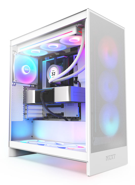 NZXT H7 Flow RGB Midi Tower White PC Case