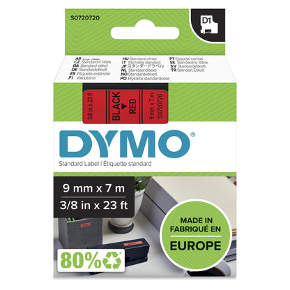 DYMO 40917/S0720720 DirectLabel-etikettes black on red 9mm x 7m for Dymo D1 Labels