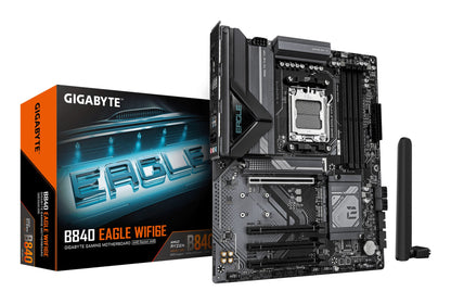 Gigabyte B840 EAGLE WIFI6E Motherboard - AMD Ryzen 9000 CPUs, 8+2+2 Phases VRM, up