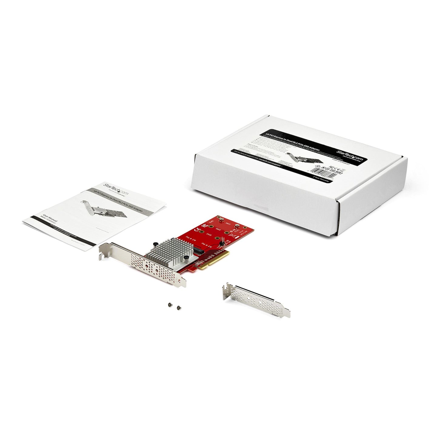 StarTech.com Dual M.2 PCIe SSD Adapter Card - x8 / x16 Dual NVMe or AHCI M.2 SSD to Hub