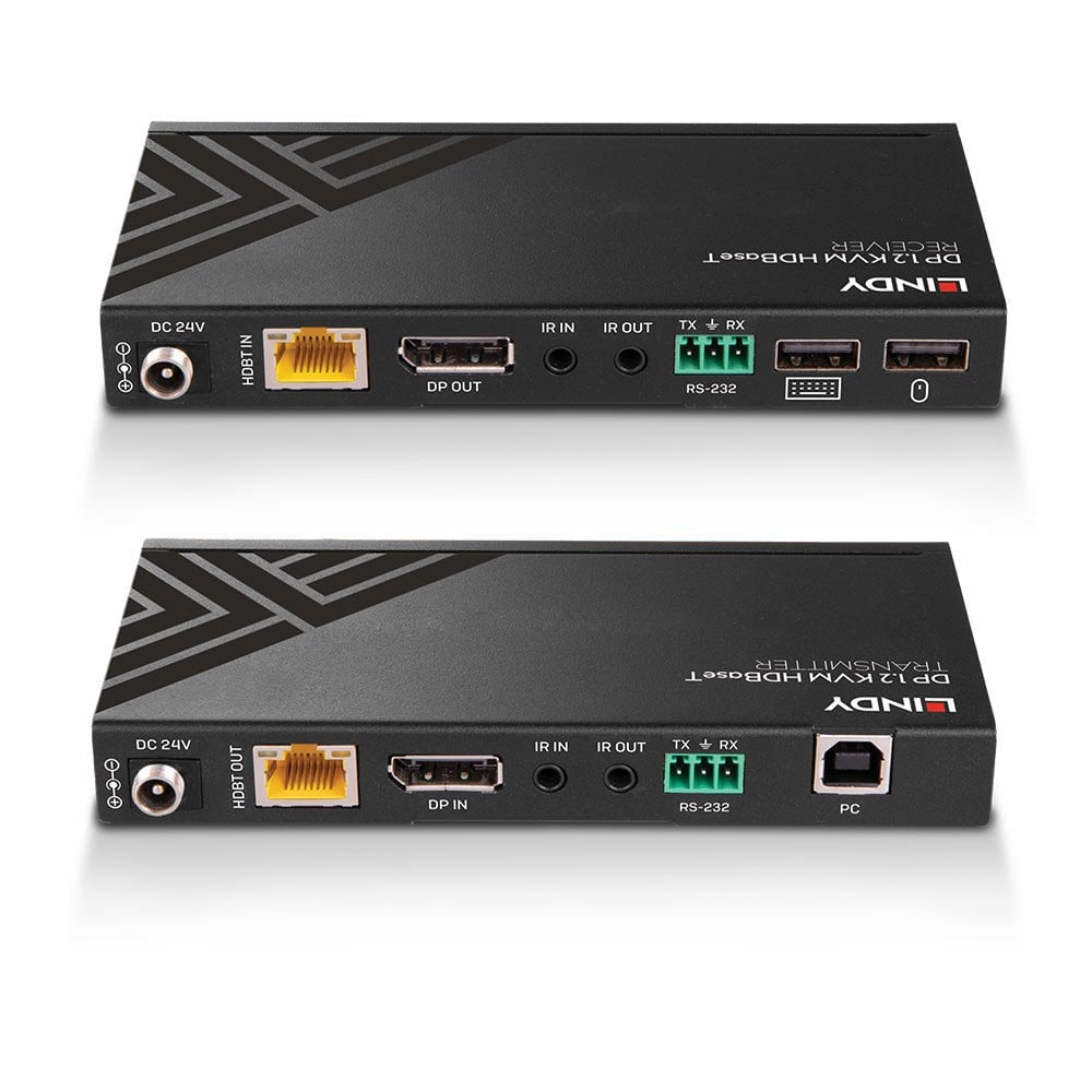 Lindy 150m Cat.6 DisplayPort 1.2, USB, IR and RS-232 HDBaseT KVM Extender KVM Switch