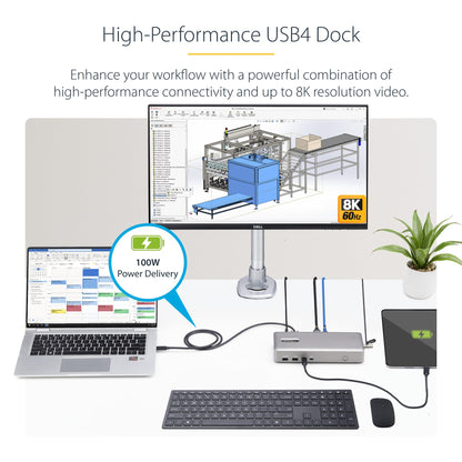 StarTech.com Dual-Monitor USB4 USB-C Docking Station 100W