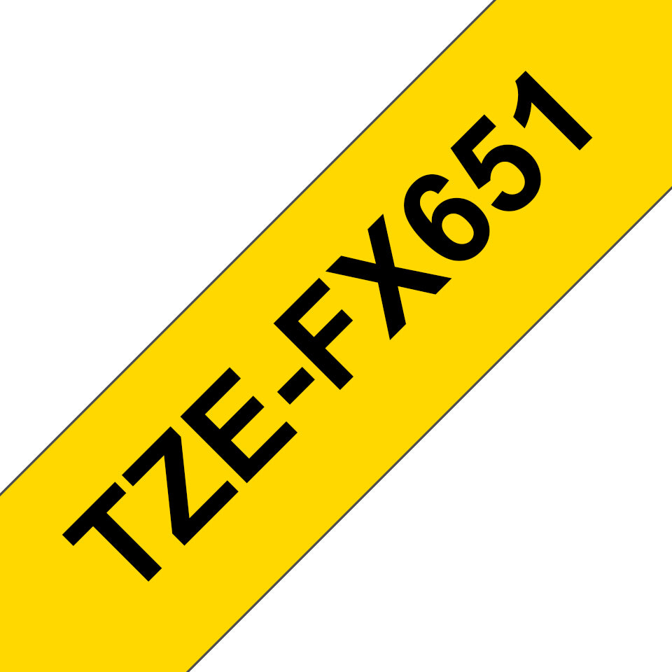 Brother TZE-FX651 DirectLabel black on yellow Laminat 24mm x 8m for Brother P-Touch Labels