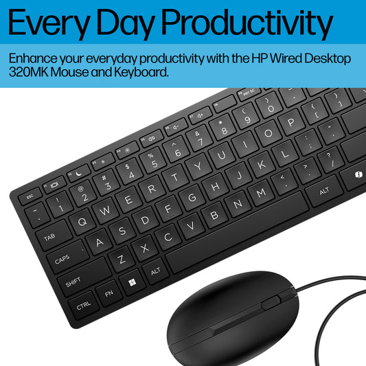 HP 320MK Wired Keyboard & Mouse Combo
