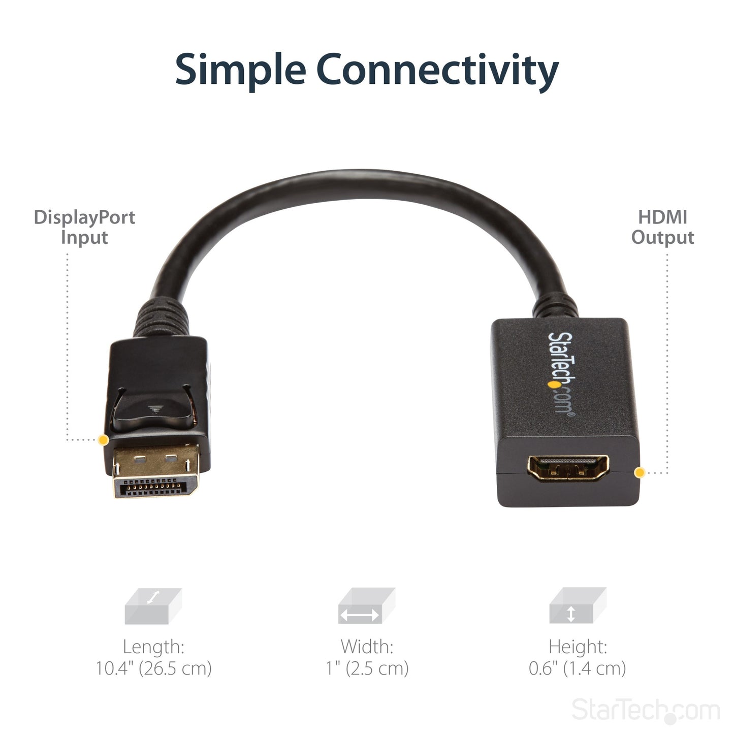 StarTech.com DisplayPort to HDMI Adapter - DP 1.2 to HDMI Video Converter 1080p - DP Cable