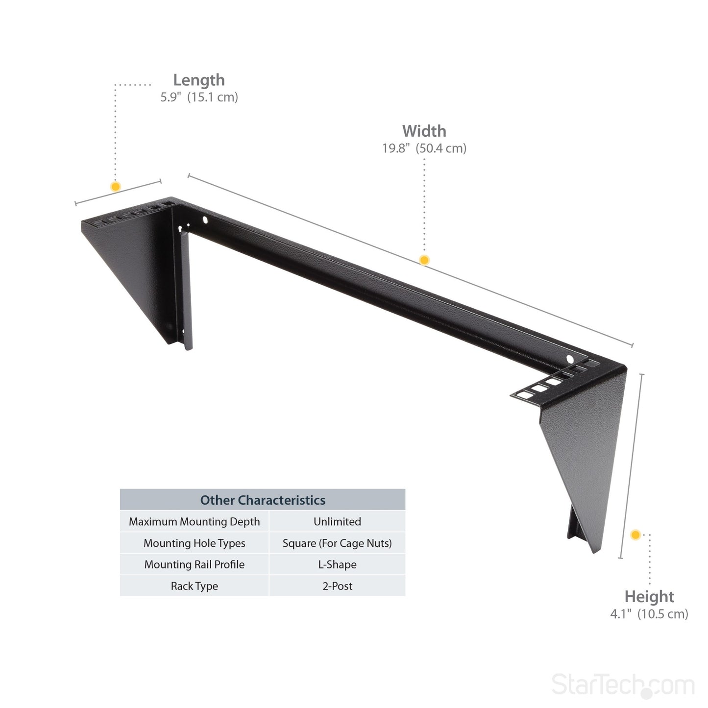 StarTech.com 2U Vertical Wall Mount Patch Panel Bracket - Steel Rack Mount Bracket