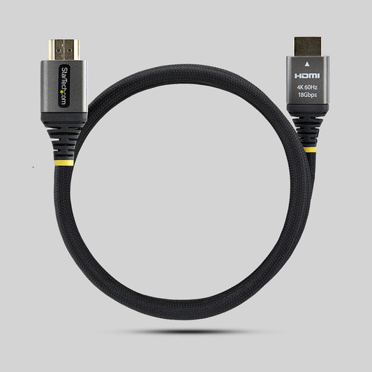 StarTech.com 1m (3ft) Premium Certified High Speed HDMI Cable, Ultra Flexible HDMI