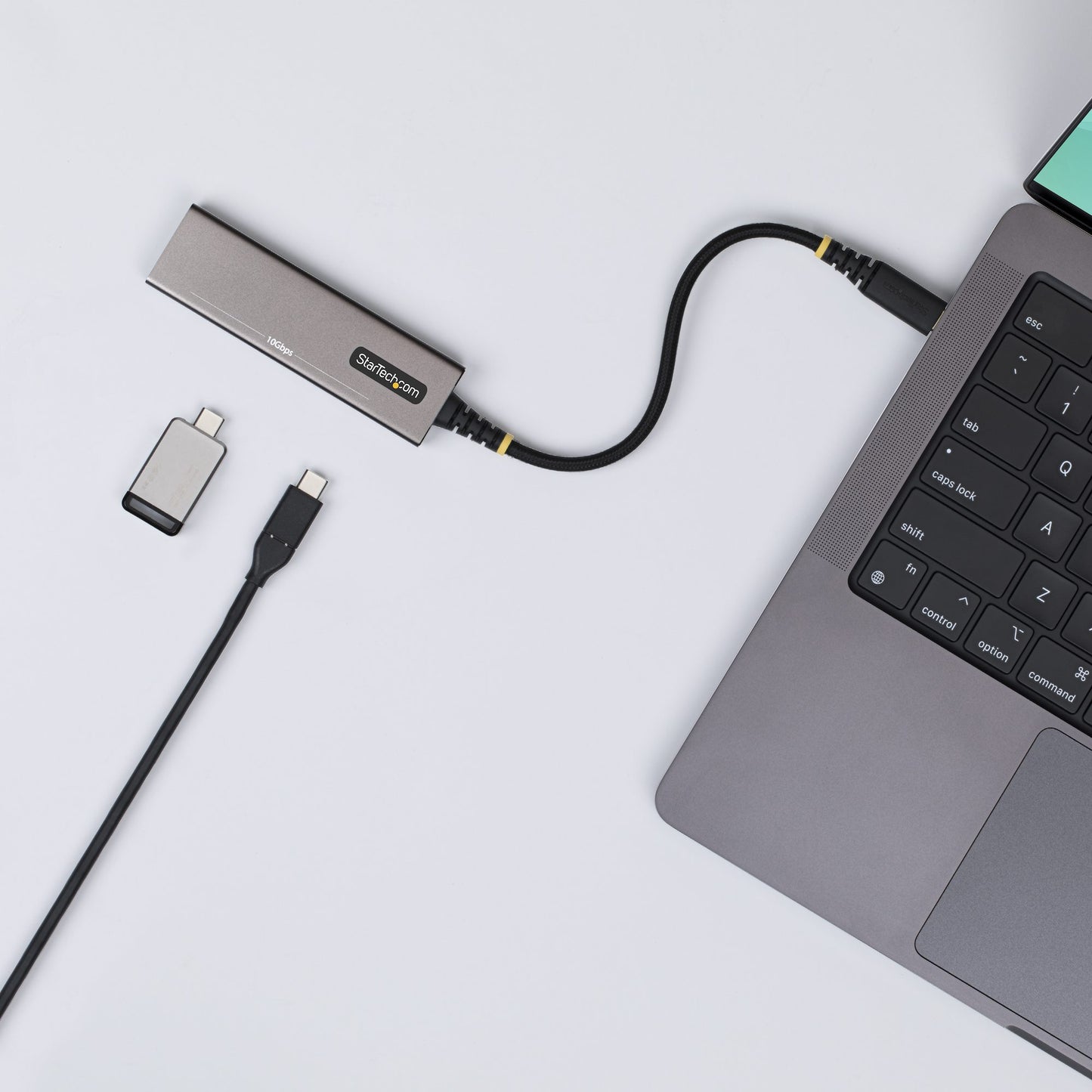 StarTech.com 4-Port USB-C Hub, 10Gbps, 100W PD Charging, 4x USB-C Ports, Overcurrent