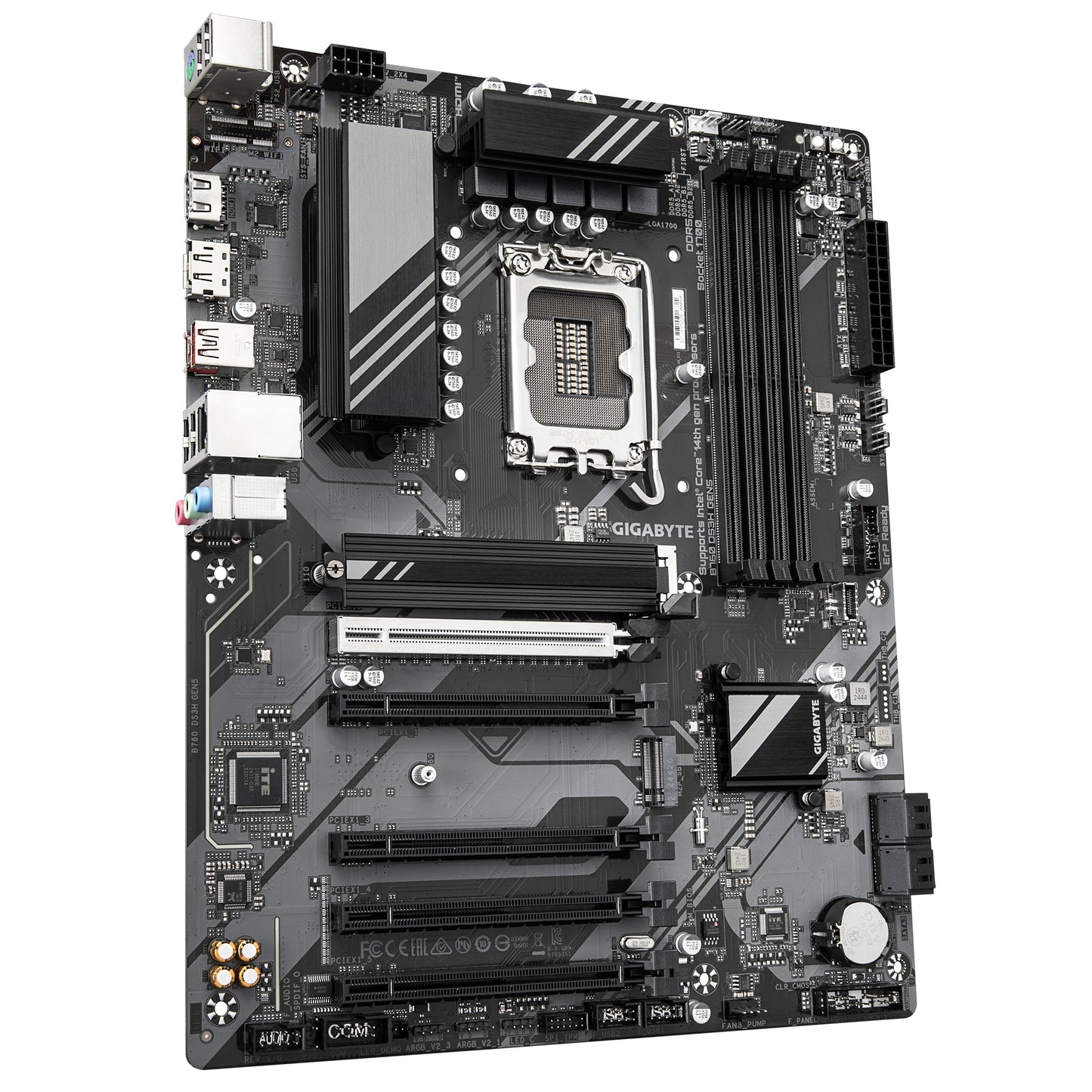 Gigabyte B760 DS3H GEN5 Motherboard - Supports Intel Core 14th Gen CPUs, 8+2+1