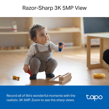TP-LINK Tapo Pan/Tilt AI Home Security Wi-Fi Camera SPEC: 3K 5MP (2880×1620), 2.4