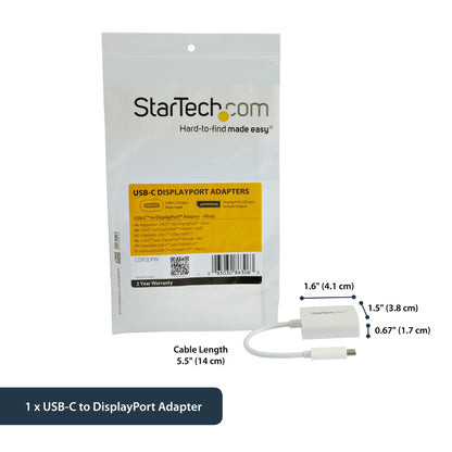StarTech.com USB C to DisplayPort Adapter - 4K 60Hz/8K 30Hz - USB Type-C to DP 1.4 Hub