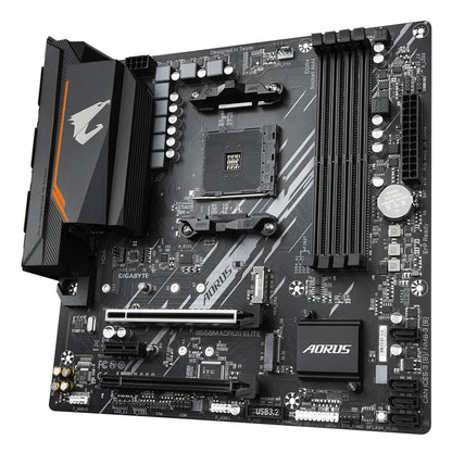 Gigabyte B550M AORUS ELITE Motherboard - AMD Ryzen 5000 CPUs, 5+3 Phases VRM, up to