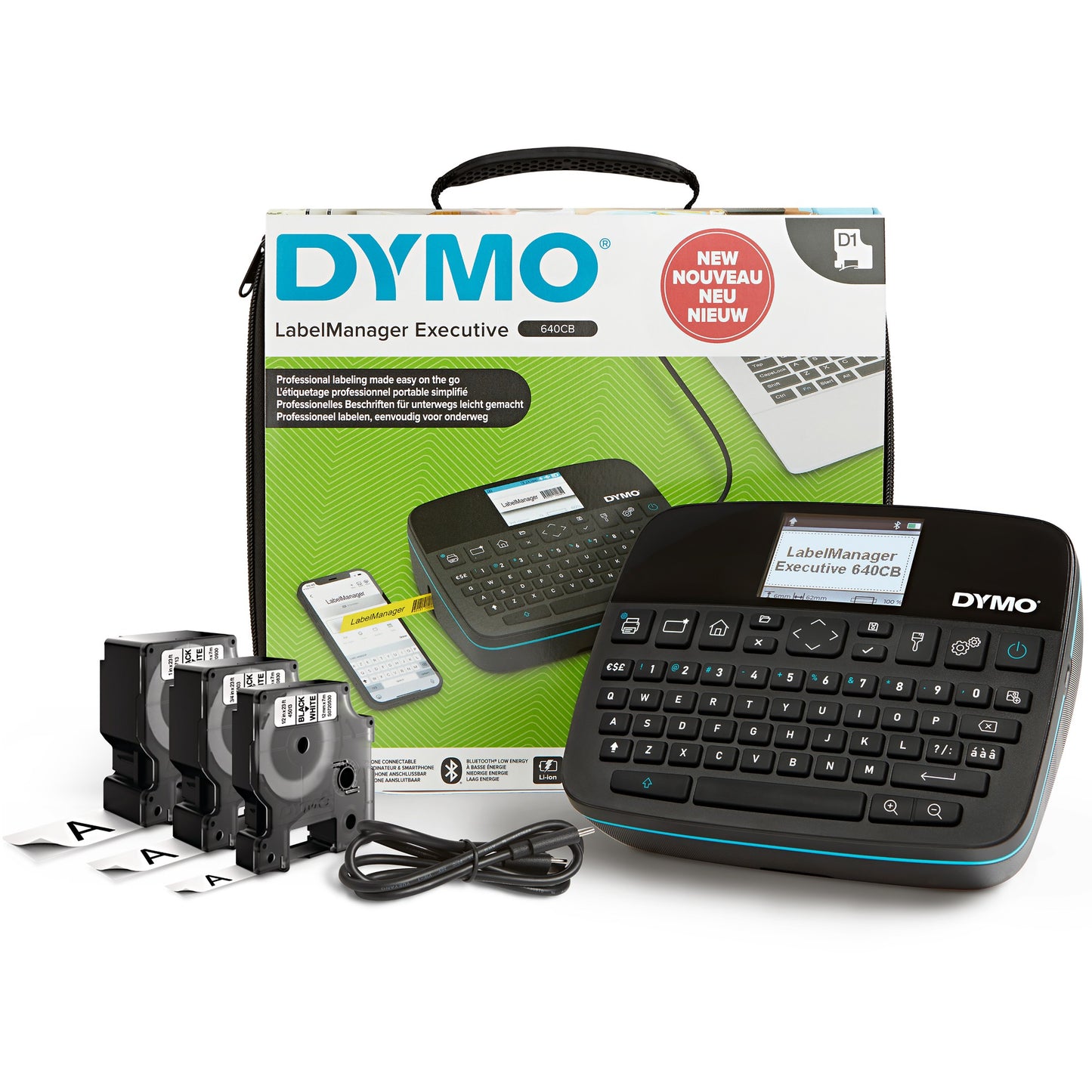 DYMO LabelManager Executive 640 CB Portable Label Printer Kit with Carry Case and 3