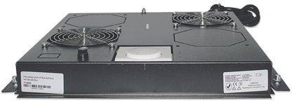 Intellinet 2-Fan Ventilation Unit for 19" Racks, Roof Mount, with Thermostat, Black