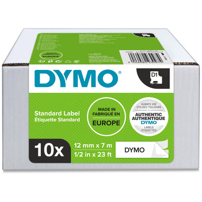 DYMO 2093097 DirectLabel-etikettes black on white 12mm x 7m Pack=10 for Dymo D1 Labels