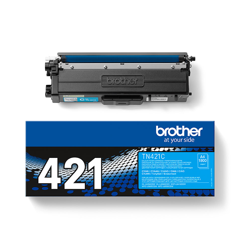 Brother TN-421C Cyan Toner Cartridge (1.8K pages)