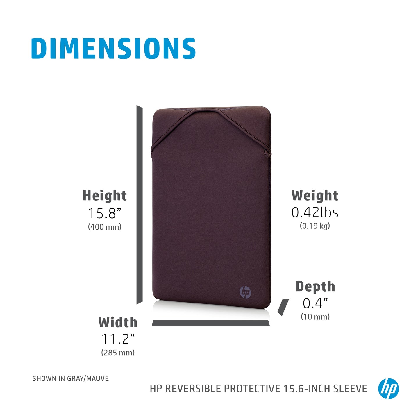 HP Reversible Protective 15.6-inch Gold Laptop Sleeve Laptop Bag