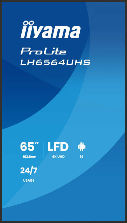 iiyama LH6564UHS-B1AG Signage Display Digital signage flat panel 4K UHD VA Monitor