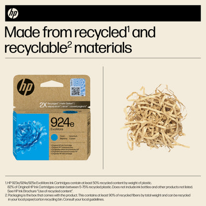 HP 4K0U7NE/924E Cyan Ink Cartridge (800 pages)