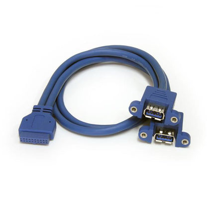 StarTech.com 2 Port Panel Mount USB 3.0 (5Gbps) Cable - USB A to Motherboard Header